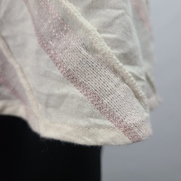 LANE Bryant Cream Pink Cotton Metallic Sleeveless Top Size 28 - Picture 11 of 15